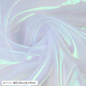 オーガンジー生地 オーロラ 無地 布 ハンドメイド 手芸 ホワイト 幅約150cm長さ約3m (ホワイト 幅約150cm長さ約3m)