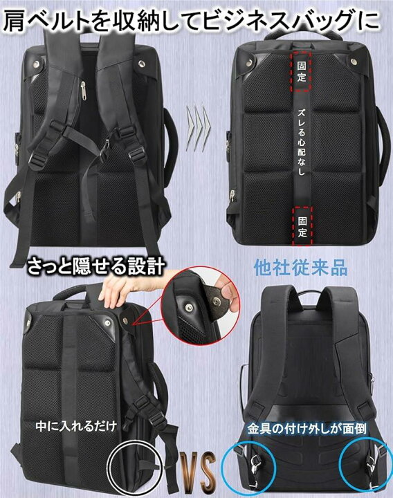 楽天市場】ビジネスリュック 2way メンズ リュックサック 大容量 多 