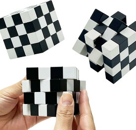 パズル キューブ 4x4 おしゃれモダン白黒 2TONE 回転なめらか ステッカーレス 立体パズル 3Dパズル ルービック 高難易度( 3個セット)