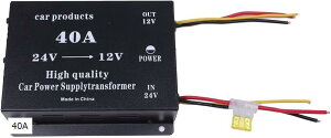 DCDC コンバーター 電圧 変換器 24V>12V 変圧器 デコデコ ヒューズ付 過電圧保護 バックアップ 機能付 大型車 トラック 40A (40A)