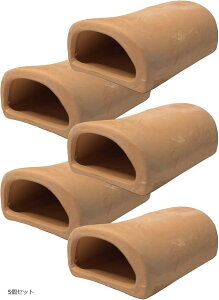 産卵 筒 シェルター 熱帯魚 アクアリウム 隠れ家 土管 洞窟 水槽 装飾 飾り(茶色, 5個セット)
