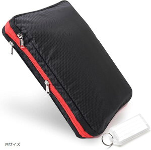 旅行用圧縮袋 圧縮バック 旅行用ポーチ 衣類 トラベルポーチM ネームプレート (35x25x4cm)