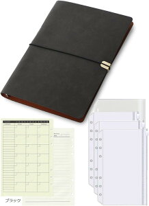 ݊iU[ 6 oC_[ S 6oC_[ tBt `bN܂ PUU[ a5m[g [Y[t 蒠Jo[ a5TCY  rWlX蒠 (ubN, a5)