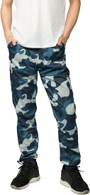 迷彩 カモフラージュ ジャージ スウェット パンツ メンズ スキニー 裾リブ ジョガーパンツ スリム 2XLサイズ( ブルー, 2XL)