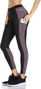 レディース サイクルパンツ レーサーパンツ サイクリングパンツ ロードバイク 自転車 4Dパッド付き 軽量 通気 弾力 (パープル, M)
