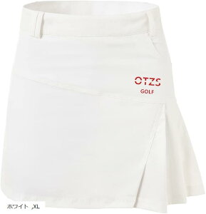【楽天ランキング1位入賞】ゴルフスカート レディース ゴルフウェア テニス スコート おしゃれ インナーパンツ付き ポケット付き 吸汗速乾 アクティブスカート(ホワイト, XL)