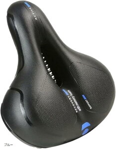 自転車 サドル 衝撃吸収 超肉厚 通気性 防水 夜間 反射 ロードバイク クロスバイク マウンテンバイク(ブルー)