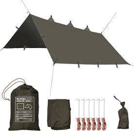 天幕 タープ キャンプテント サンシェルター UPF50+ UV加工 紫外線99.9%カット 防水レベル4級PU塗層 3000mm耐水圧 4x4m ブラックガム( ブラウン, 4x4m)