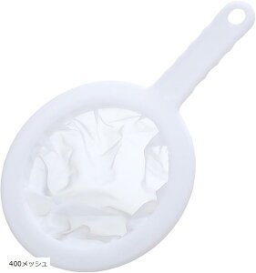 互換品濾し網 分離網 こし器 濾過 ネット 水槽 用品 めだか 飼育 掃除 ミジンコ フィルター ろ過 水換え ストレーナー 単品 400メッシュ (ホワイト, 長さ23.5cmx横14.5cm)