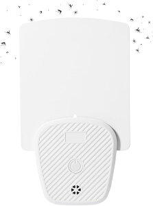 粘着捕虫式 蚊取りライト 騒音なし 物理駆除 省エネ 室内 広範囲カバー 玄関 強力粘着 電気 誘蛾灯 コバエよけ 防虫 モスキート 対策 (白)