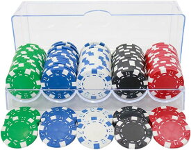 カジノチップ セット ポーカー ケース おもちゃ 100枚 チップ100枚 ケース1個( チップ100枚，ケース1個)