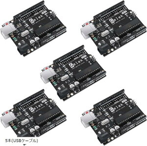 �݊��i5����p�b�P�[�W Arduino�ƌ݊� Arduino�pUNO R3 �}�C�R���{�[�h �J���{�[�h ATmega328P + ATmega16U2 USB �P�[�u�� (5�{(USB�P�[�u��))