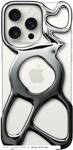 iPhone AM Emptiness Case MagSafe�Ή� �y�� �������^���f�U�C�� (�V���C�j�[�V���o�[�{�u���b�N, iPhone 16 Pro Max)