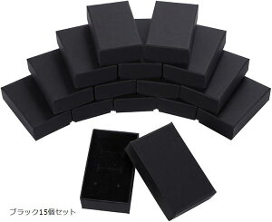 ギフトボックス 箱 ラッピング パッケージ アクセサリー プレゼント 贈り物 ブラック15個セット (ブラック15個セット)