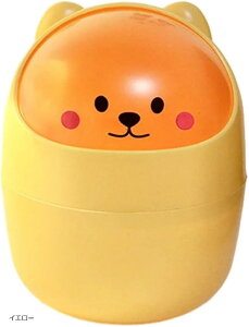 卓上ゴミ箱 可愛い ミニゴミ箱 ミニごみ箱 蓋付きゴミ箱 猫 可愛い猫 小さいゴミ箱 イエロー (イエロー)