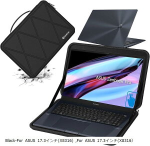 �݊��i �n�[�hEVA�ی�X���[�u�P�[�X 17.3�C���` ASUS Zenbook Pro ���b�v�g�b�v��p �n�[�h�P�[�X �h�� 360�x�ϏՌ� M116 (Black, For ASUS 17.3�C���`�iM116�j)