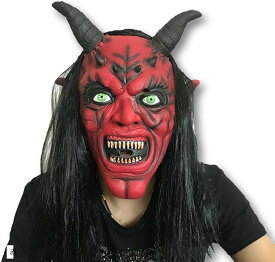【楽天ランキング1位入賞】赤鬼 マスク ハロウィン パーティー 学園際 用 仮面 コスプレ (赤)