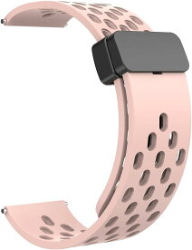 時計バンド 多孔質通気 マグネットシリコンバンド 防水 柔軟 工具不要 ほとんどのスマートウォッチに適用 腕時計ベルト 1ピンク( (1)ピンク, 20mm)