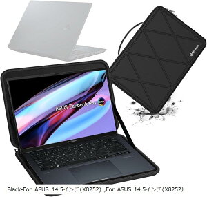 ݊i n[h EVA یX[uP[X 14.5C` ASUS Zenbook Pro Duo OLEDA Vivobook K5404 ȂǂɓKp n[hP[X h (Black, For ASUS 14.5C`iM63j)