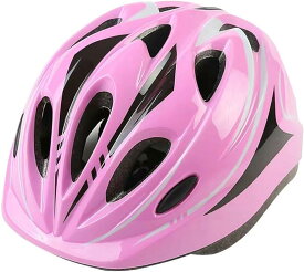 子供用ヘルメット 自転車用 自転車ヘルメット 流線型 サイズ調整可能 洗濯可能 脱着可能シールド アゴパッド付き( ピンク)