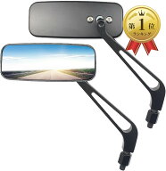 【楽天ランキング1位入賞】バイク スクエア ミラー 8mm 10mm 左右セット 変換アダプター 汎用 ハーレー …