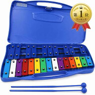 【楽天ランキング1位入賞】鉄琴 25音 ドラム 打楽器 音楽 教育用 ギフト カラフル スタンド付き 持ち運び…