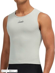 メンズ アンダーウェア サイクルジャージ 裏起毛 サイクリング インナーウェア 无袖 保温 弾力 吸汗 サイクルウェア (ホワイト(袖なし), L)