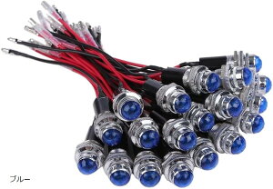 �y�y�V�����L���O1�ʓ��܁z24V LED �p�C���b�g �����v �_�C���J�b�g 20�Z�b�g 16mm 16�� �C���W�P�[�^�[ ���C�g �V�O�i�� �J�X�^�� �p�[�c �ėp�i (�u���[)