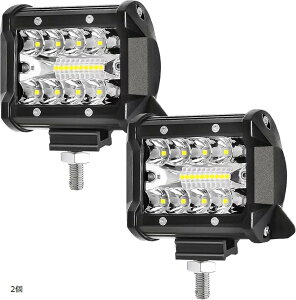 LED��Ɠ� 60W 6000LM 12V-24V�Ή� LED���[�N���C�g led������ IP68 �h�� �h�o �g���b�N �W���� �O�Ɠ� �L�p �ėp �ԊO�� (2��)