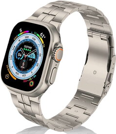 Apple Watch対応 高級チタンバンド 同じ材質 チタニウム ultra2/ultra 49mm専用バンド 45mm/44mm/42mm アップルウォッチ ベルト チタン使用( titanium)