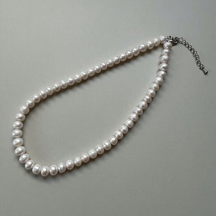 楽天市場】本真珠 淡水パール ネックレス セミボタン 約7.5-8mm  