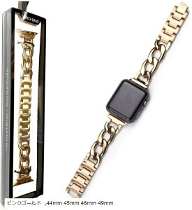 Apple watch �`�F�[���o���h ������� �A�b�v���E�H�b�` ���v �x���g/�X�e�����X �V���o�[ Series 10 9 8 7 6 5 4 Ultra ���f�B�[�X �����Y (�s���N�S�[���h, 44mm 45mm 46mm 49mm)