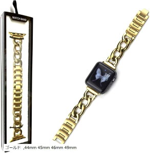 Apple watch �`�F�[���o���h ������� �A�b�v���E�H�b�` ���v �x���g/�X�e�����X �V���o�[ Series 10 9 8 7 6 5 4 Ultra ���f�B�[�X �����Y (�S�[���h, 44mm 45mm 46mm 49mm)