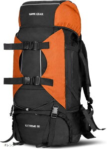 ���[���h�X�|�[�c�I�����C�� HAWK GEAR �z�[�N�M�A �o�b�N�p�b�N 80L ��e�� �h�� �A�E�g�h�A �h�� �ЊQ �o�R ���s (�I�����W, Free Size)