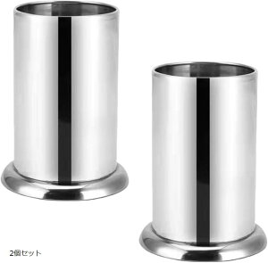 箸立て ステンレス スタンド 水切り カトラリー 調理器具 収納 キッチン シルバー 2個セット (シルバー, 2個セット)