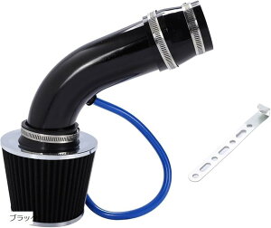 互換品エアフィルター セット 口径 76mm 吸気菅 自動車用 クリーナー エアインテークパイプ 汎用 高流量 高冷風 吸気効率 コンパクト ブラック (ブラック)