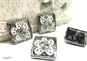 ボタン 飾りボタン 22.5mm アンティークなメタルボタン 4個セット ハンドメイド 材料 金属ボタン 服飾小物 ドレス 舞台衣装 アクセサリー パーツ(シルバー, 22.5mm)