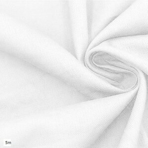 コットン オックス生地 白 綿100% 薄手 幅約140cm 無地 布 手芸 オックスフォード(ホワイト, 5m)