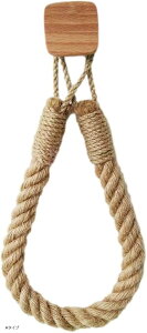 トイレットペーパー ホルダー ロープ おしゃれ 麻 紐 縄 綱 ロールペーパー 壁掛け 取り付け簡単 穴あけ不要 タオル掛け キッチン バスルーム 洗面所 Aタイプ (ナチュラル, 27x8x2)