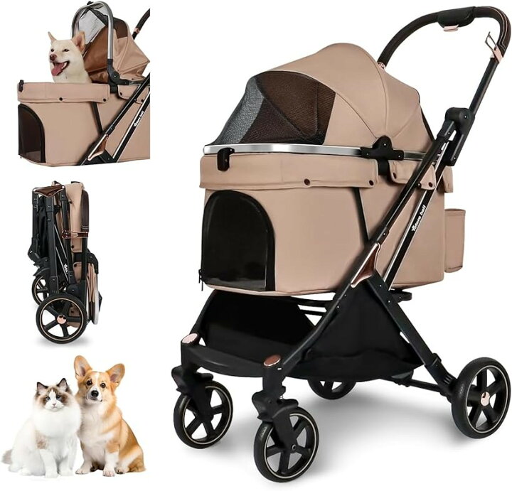 楽天市場】ペットカート 犬 バギー 4輪 犬用カート 中型犬 小型犬2匹 