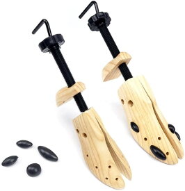 シューズストレッチャー 靴の型崩れ 蒸れ 消臭 靴伸し シューズフィッター サイズ調整 24.0-26.5cm (イエロー)