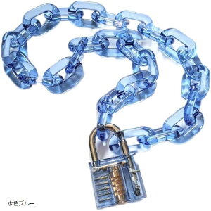 水色界隈 サブカル 南京錠 ネックレス サブカル地雷 地雷系 アクセサリー (水色ブルー)