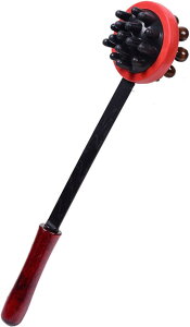 極楽気分で肩たたき ツボたたき コリほぐし 背中たたき神器 マッサージハンマーをたたく 経絡マッサージ棒器 ハンドヘルドハンマーマッサージ器具 (紅色)