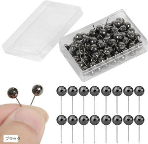 ボールピン 画鋲 画びょう 石膏ボードピン おしゃれ インテリア 100個セット ブラック (ブラック)