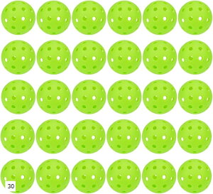 【楽天ランキング1位入賞】野球 バッティング トレーニング ボール 穴あき トス 練習 カラー 穴開き 屋内 軽量PE素材 軽い ライトグリーン 72mm 30個 セット(ライトグリーン)