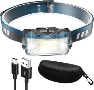 �Z���J�m �w�b�h���C�g USB�[�d�� �l�b�N���C�g 17���ԓ_�� �P�[�X�t�� ���P�x ���L�p �y�� ���^ �Z���T�[���� LED �h�� �h�� �L�����v �o�R �n�C�L���O �ނ� �F (�u���[)