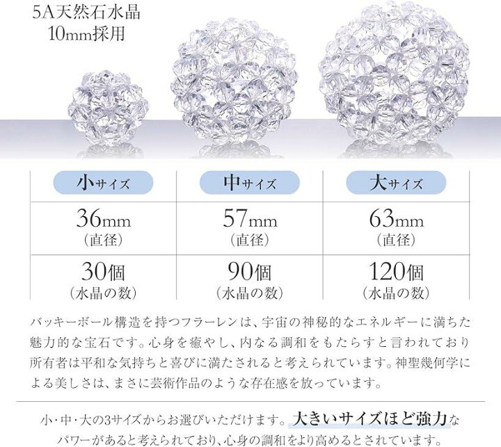 楽天市場】天然石 水晶 5A フラーレン 10mm 神聖幾何学 バッキーボール 