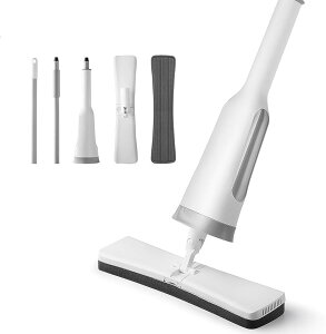 【楽天ランキング1位入賞】吸水モップ スポンジモップ 掃除用品 絞り器付き 掃除ブラシ付き 水切りワイパー付き 水拭きモップ