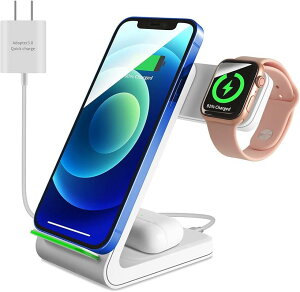 ݊iWINGO TIMES CX[d3in1 15W} u[d Apple Watch/Airpods[dΉ iphone8 /Samsung Galaxy S6ȍ~Ȃ qi@Ή ()