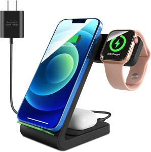 ݊iCX[d3in1 15W} u[d Apple Watch/Airpods[dΉ iphone8 /Samsung Galaxy S6ȍ~Ȃ qi@Ή ()